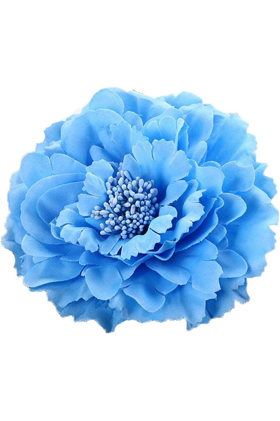 HHJ High Quality Design!HC-01 Floral Fall Peony Flower Hair Clip Flamenco Dancer Pin up Flower Brooch (Blue)