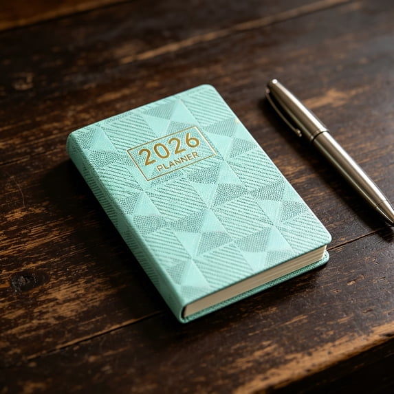 HHJZPR 6 Pastel & Dark Laser Speckle A7 2026 English Planner, Mini Pocket Hardcover Daily Weekly Monthly Agenda Notebook, Portable Compact Schedule Journal for Back to School