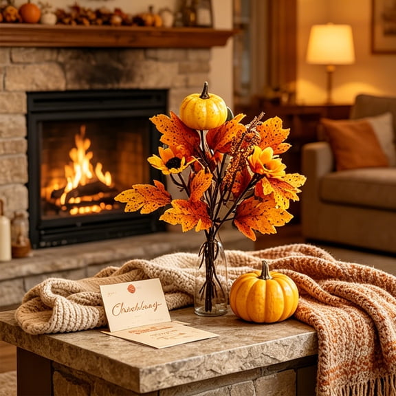 HHJZPR Fall Pumpkin & Maple Leaf Picks, Assorted Artificial Stems for Thanksgiving & Halloween Floral Arrangements