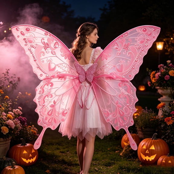 HHJZPR Halloween Butterfly Fairy Wings Costume Accessory, 29.53 ×25.59‑Inch Multi‑Color Sheer Butterfly Wings for Cosplay Party Dress‑Up