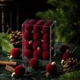 thumbnail image 1 of HHJZPR Mini Flocked Velvet Christmas Ornament Balls, 30 Pack 1.18 Inch Assorted Textured Shatterproof Xmas Tree Hanging Baubles with Gold Caps for Christmas Tree Wreath Garland Home Decor, 1 of 1