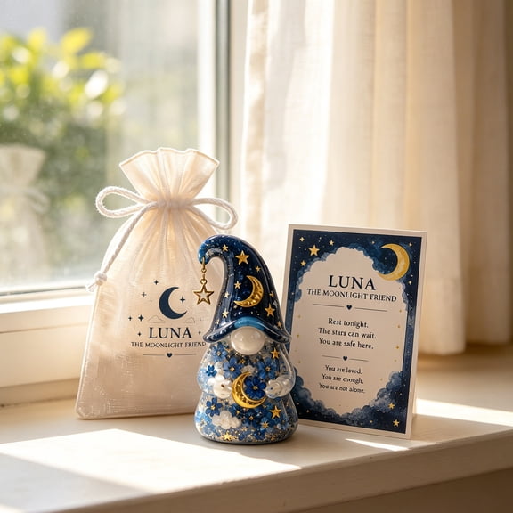 HHJZPR Pocket Hug Resin Gnome Figurine Gift Set, 3.15 Inch Mini Encouragement Gnome Ornament with Blessing Card & Drawstring Pouch, Positive Thinking Keepsake Gift