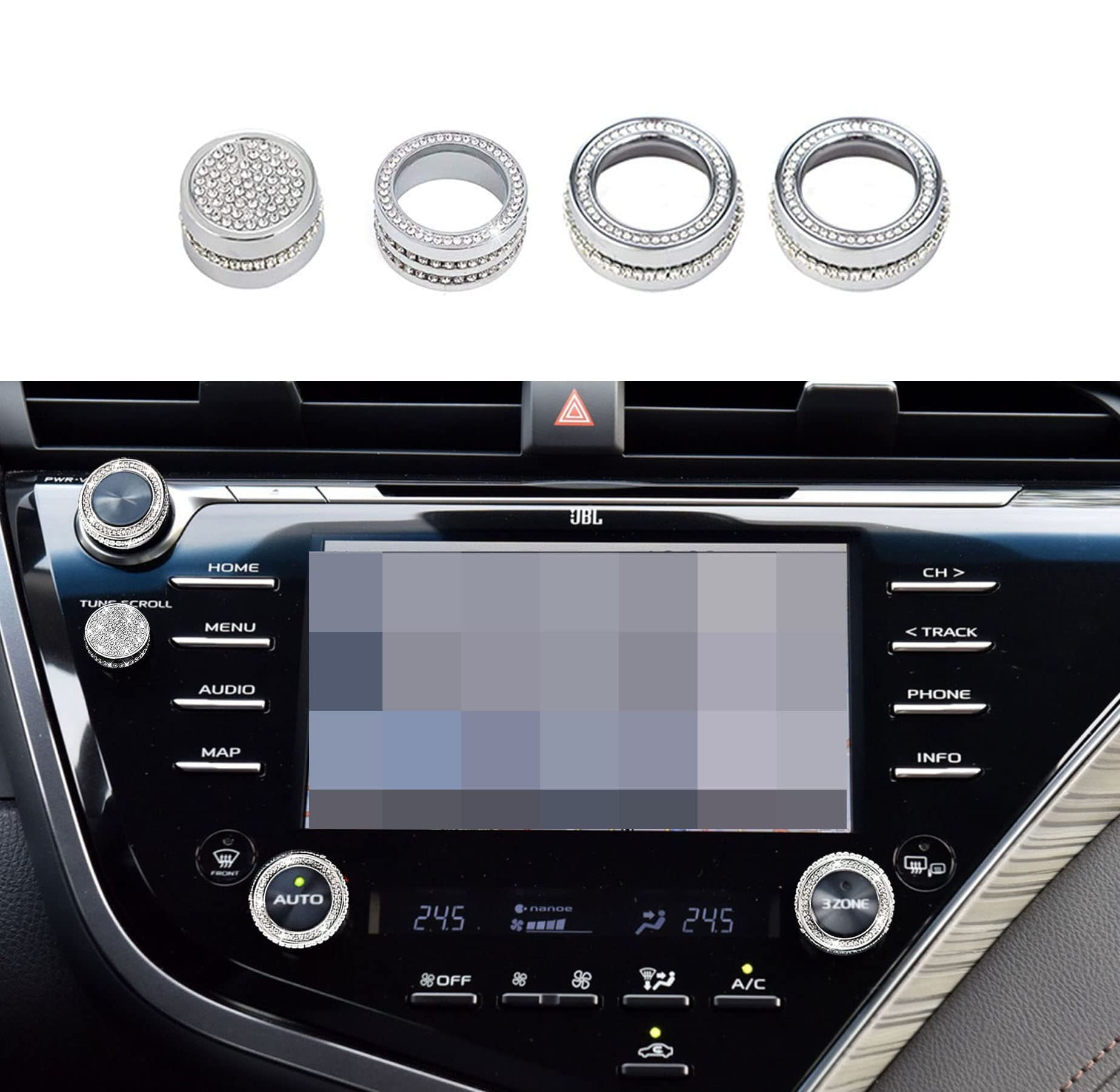 HHLOU for Toyota Camry Bling Crystal Shiny Accessory Center Console ...