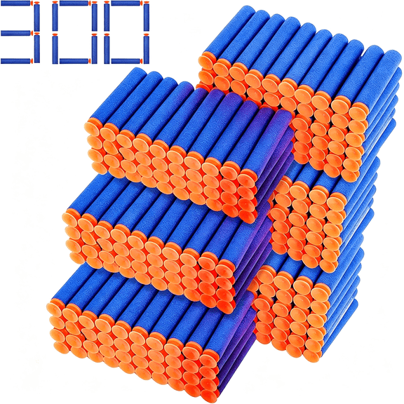 HHNOU 300Pcs Suction Darts Bullets Fit for Nerf Modulus Guns,Strong Grip Suction Cup Darts