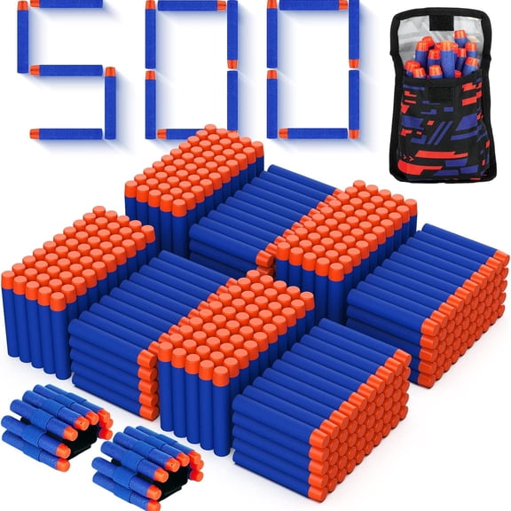 HHNOU Bullets 500 Official Dart for N-Elite Series Refill Darts Foam Bullets Ammo Packs - Compatible with All Elite Blaster Toy Foam Ammunition