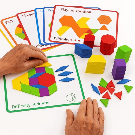 HHNOU Dementia Activities for Seniors, Wooden Puzzle Matching Game for Elderly Adults, Memory Games for Seniors with Dementia, Alzheimers Products, Colorful Visual Cognitive Therapy Gift