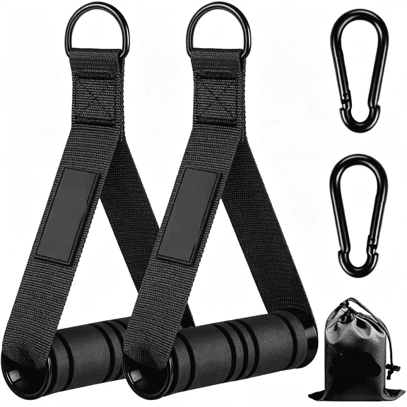 HHNOU Heavy Duty Exercise Handles,Gym Cable Handles for Cable Machine Attachments,D Handle Cable Attachments,Handles for Resistance Bands,Workout Accessories,Fitness Equipment for Home Gym