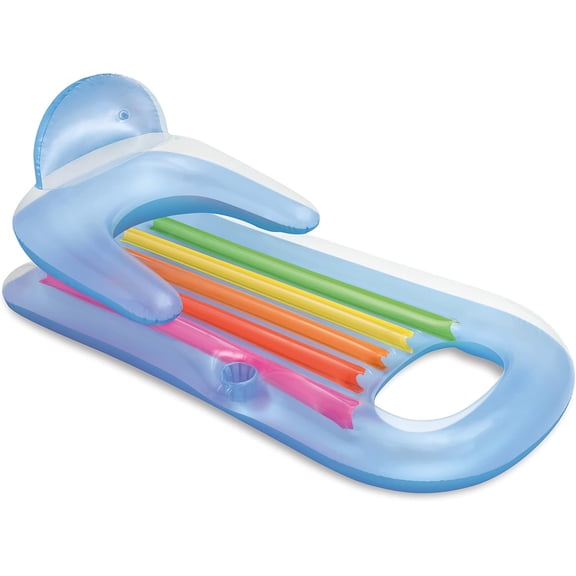 HHNOU King Kool Inflatable Lounge,63" X 33.5",1 Pack Pool Lounger Float (Colors May Vary)