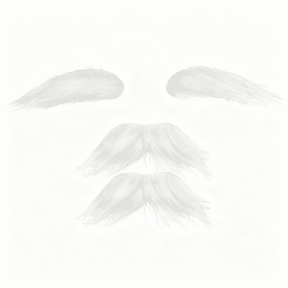 HHNOU Old Man Mustache and Eyebrows 100 Days of School Grandpa Fake Beard Mustaches for Halloween Party White Mustache