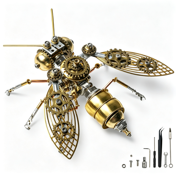 HHNOU Steampunk 3D Metal Model Build Kit with Tools 3D Metal Model Build Kit with Tools