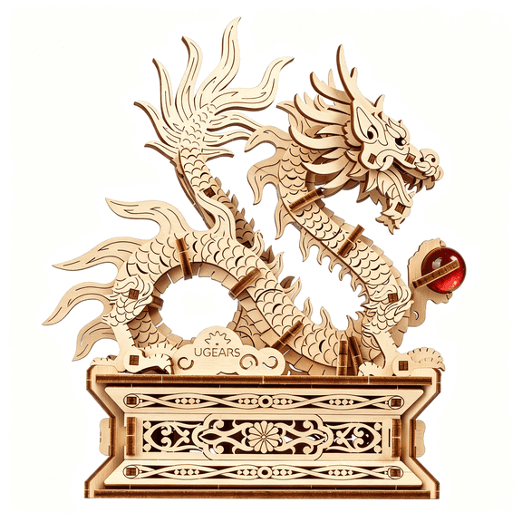 HHNOU Wood Dragon 3D Puzzle 3D Wooden Puzzles for Adults,Wooden Models for Adults to Build,Mechanical Puzzle Box with Hidden Compartment,Diy Model Kit,Brain Teaser,Unique Chinese Dragon Gift