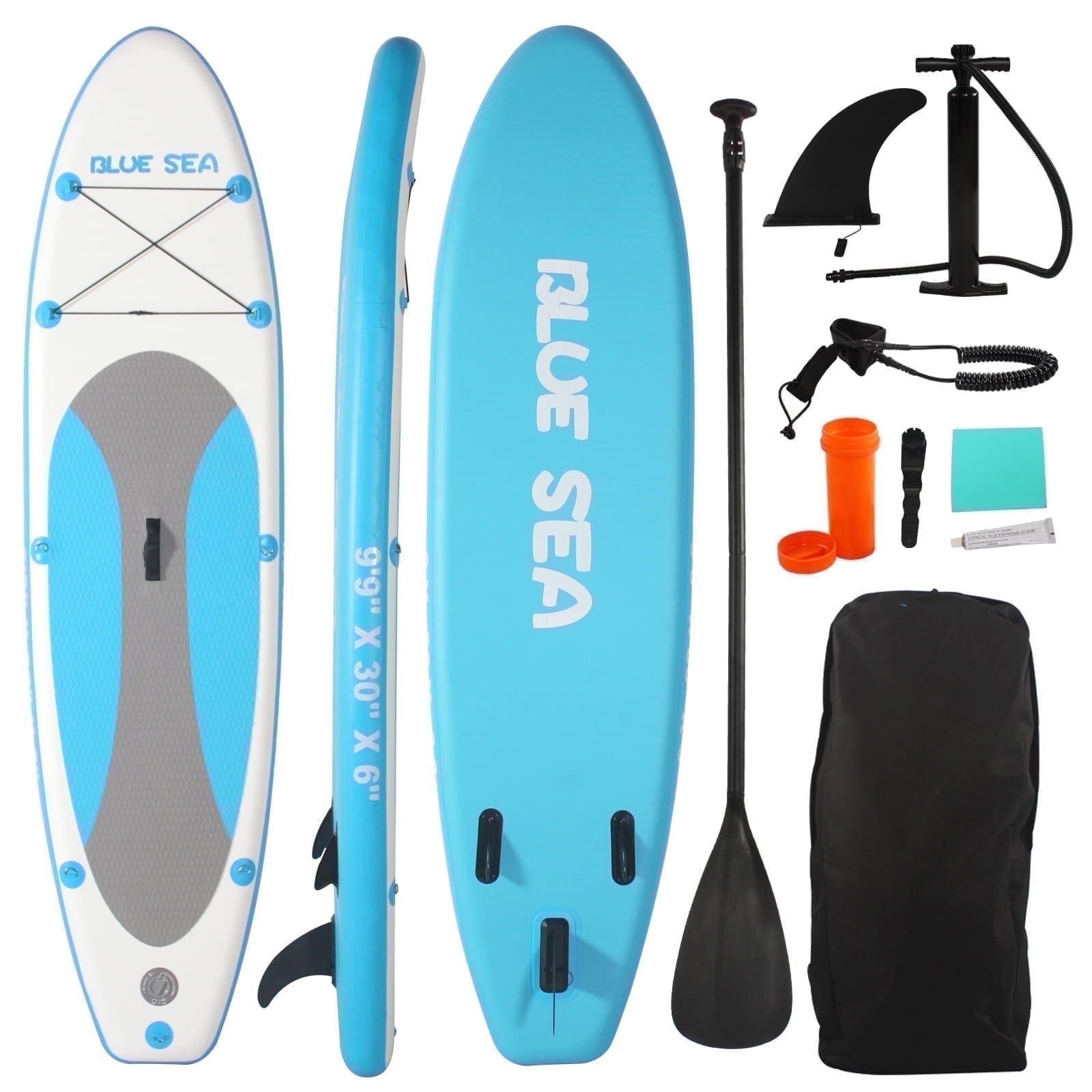 Inflatable Stand up Paddle Board for Youth and Adults, 9'9'' Premium PVC Non-Slip Deck Paddleboard Yoga Fishing Touring