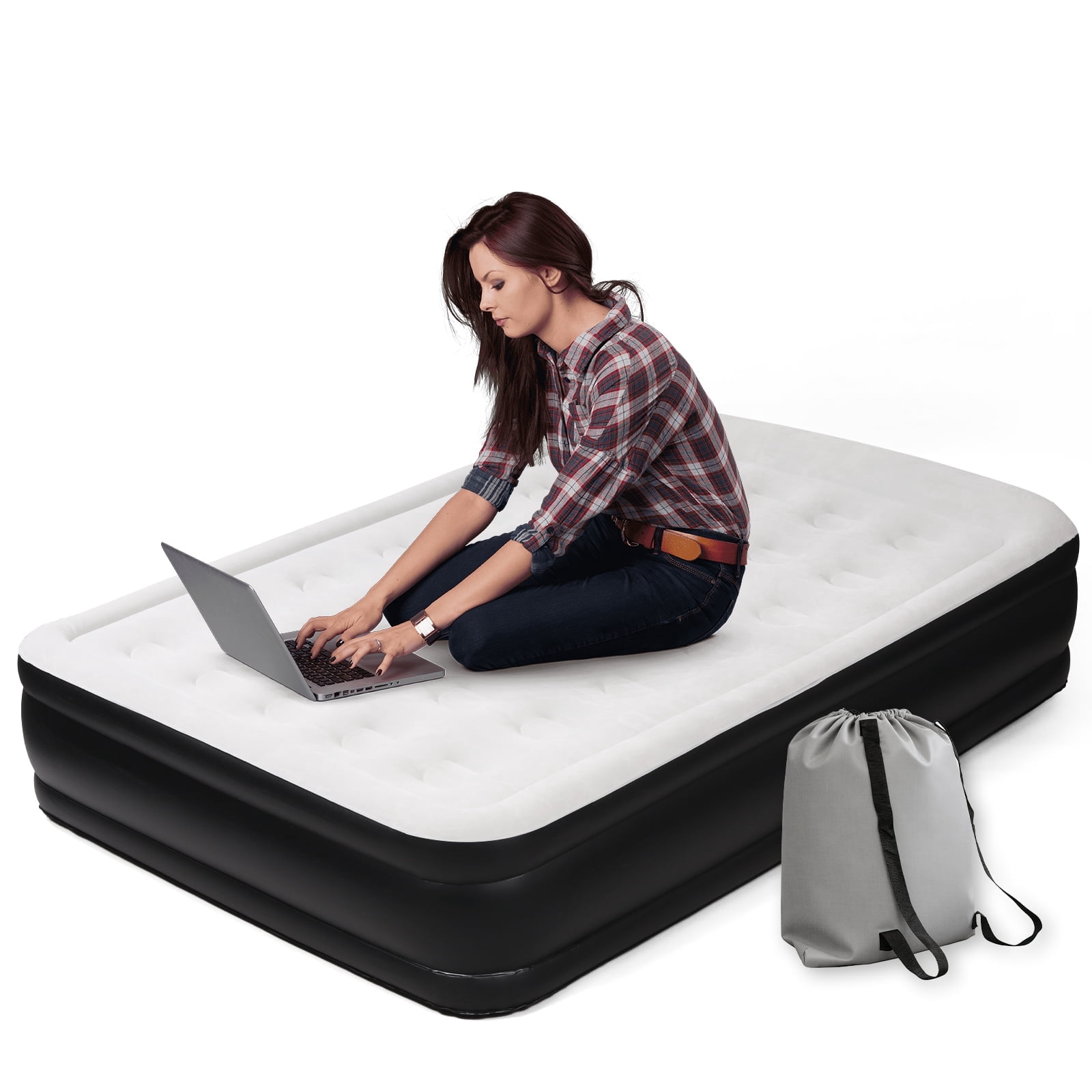HHSJZWCY Inflatable Air Mattress Full with Built-in Pump,18