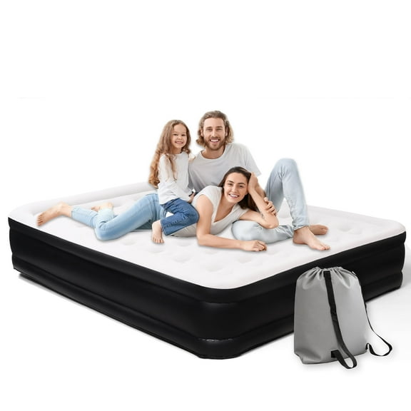 HHSJZWCY Inflatable Air Mattress Queen with Built-in Pump,18" Raised Portable Air Bed for Camping,Home,Guest