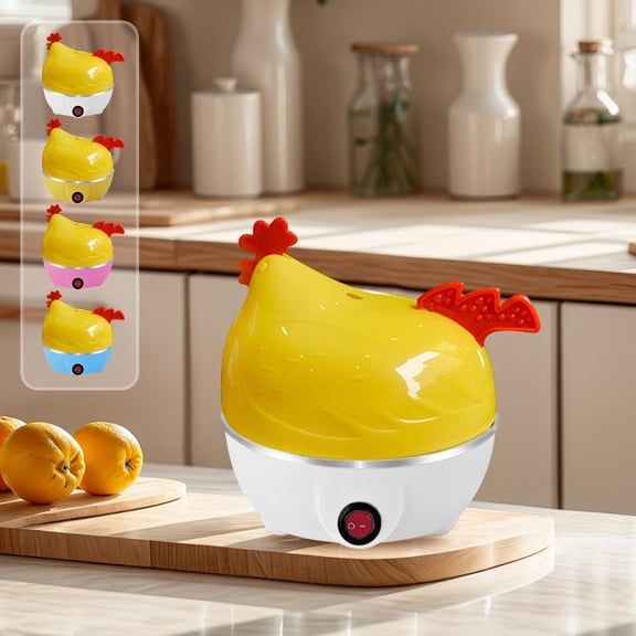 yuHome Chicken Egg Cooker | Automatic Steam Boiler | 7-Egg Capacity | Hard and Soft Boiled | Compact Hen Shape | Food Grade | Kitchen Breakfast Appliance