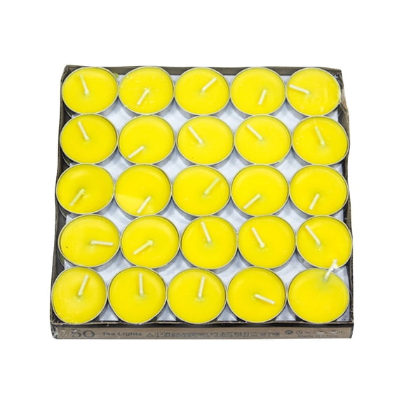 HHUKY Home Decor Pack Of 50, Citronella Scented Tea Light, Scented Candle Against Insect, Insect Candle Scented Light Yellow One Size