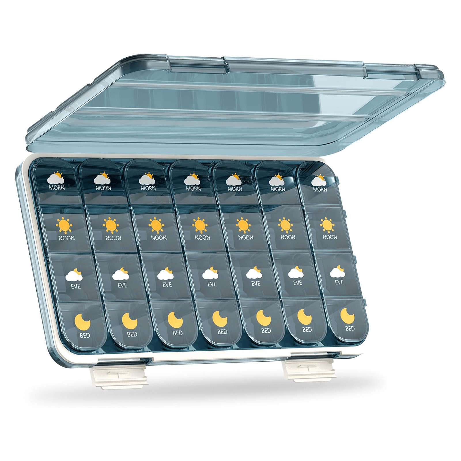 HHVB Pill Organizer 4 Times a Day with Moisture-Proof Design, Large ...