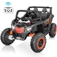 thumbnail image 1 of YunTopKids 12V Ride on Toys, Power Truck Wheels with 2 Seaters, Electric Car for Kids with Remote Control, LED Light, Bluetooth,Black, 1 of 10