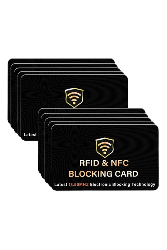10 Pack RFID Blocking Card, One Card Protects Entire Wallet Purse, NFC Contactless Bank Debit Credit Card Protector ID ATM Guard Card Blocker(Black)