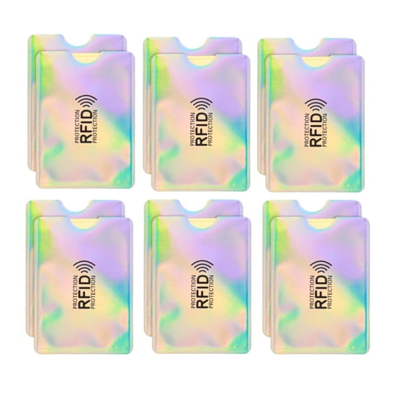 HHX 12 Pack RFID-Blocking Card Sleeves Set, Identity Theft Protection Secure Sleeves Set, Credit Card Protector RFID-Blocking Sleeve, Waterproof Aluminum Foil Slim Design