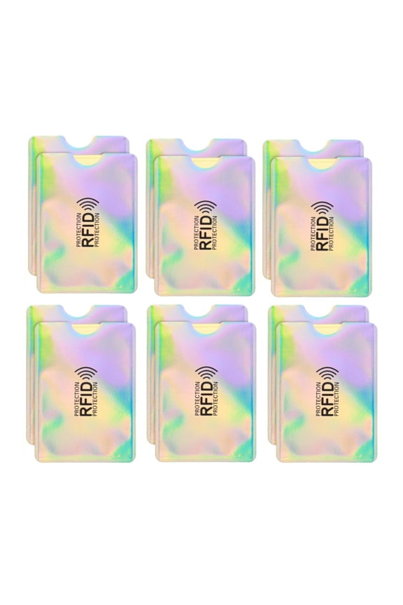 12 Pack RFID-Blocking Card Sleeves Set, Identity Theft Protection Secure Sleeves Set, Credit Card Protector RFID-Blocking Sleeve, Waterproof Aluminum Foil Slim Design