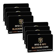 HHX 8 Pack RFID Blocking Card, One Card Protects Entire Wallet Purse, NFC Contactless Bank Debit Credit Card Protector ID ATM Guard Card Blocker Black