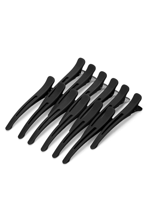 Gator Non-Slip Grip Hair Clips (Black 6 Pack) - 3.3 Inch No-Crease Alligator Clips for Hair Styling, Sectioning, Makeup & Daily Use
