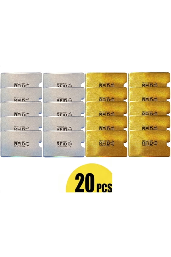 Rfid Blocking Sleeves, 20pcs RFID Blocking Sleeves For Credit Card Protector Set RFID Identity Card ProtectorDistinctive, frosted texture that shimmers in the sunlight (gold & silver)