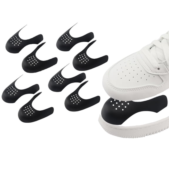 HHX Shoe Crease Protector, 4 Pairs Anti-Wrinkle Shoe Toe Guards for Men Size 9-13, Breathable TPE Shoe Crease Preventer Inserts for Sneakers