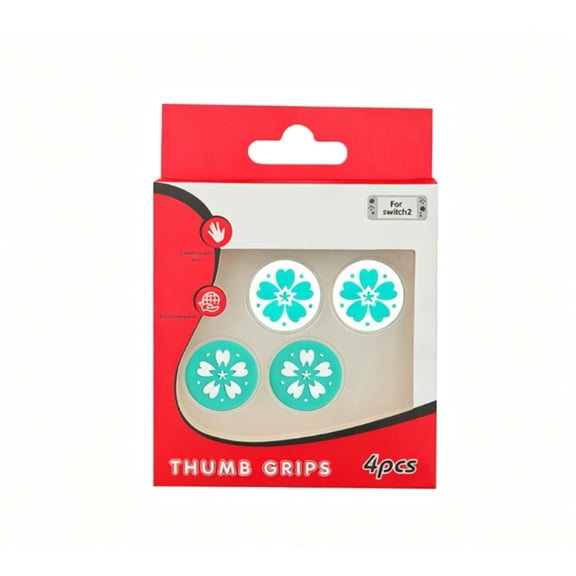 HHX Switch 2 Sakura Themed Silicone Thumb Grips, 4-Pack Anti-Slip Anti-Sweat Controller Joystick Covers, Multiple Colors Available Protects your joysticks from scratches, wear and tear