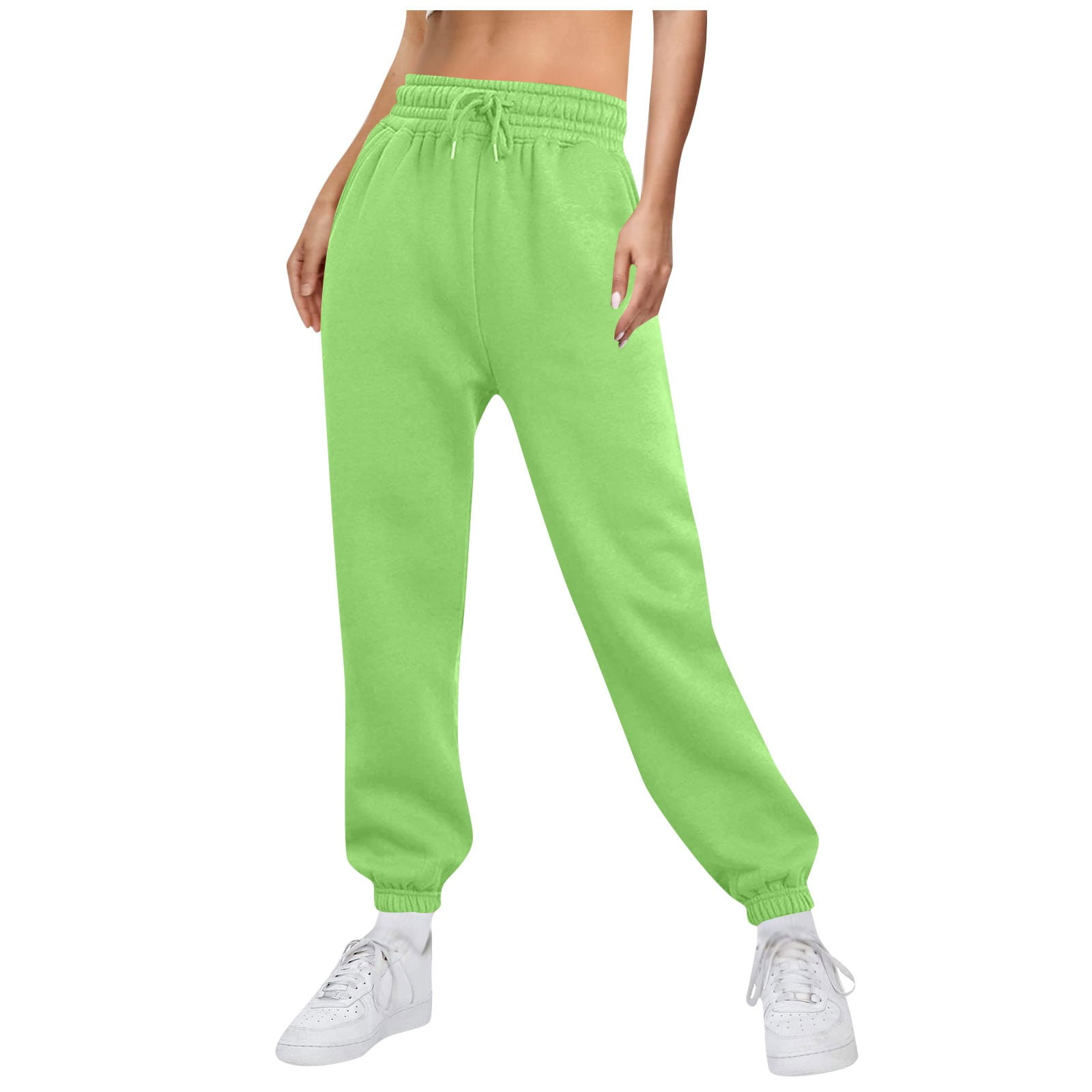 HHei_K Women's Fashion Sport Solid Color Drawstring Pocket Casual  Sweatpants Pants palazzo pants for women 