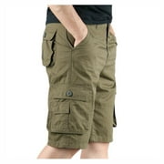 HHei_K workout shorts mens Men's Fashion Loose Casual Outdoor Shorts Multi Pocket Solid Color Cargo Pants