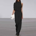 thumbnail image 1 of HHeiK Women's Banquet Dress Jumpsuit Casual Loose Sleeveless Wide Leg Pant Romper Hanging Neck Trousers, 1 of 5