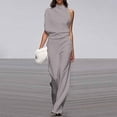 thumbnail image 1 of HHeiK Women's Banquet Dress Jumpsuit Casual Loose Sleeveless Wide Leg Pant Romper Hanging Neck Trousers, 1 of 5