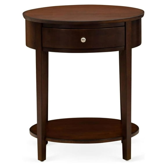 HI-0M-ET Wood End Table with 1 Century Modern Drawer, Stable and Sturdy Constructed - Antique Mahogany Finish