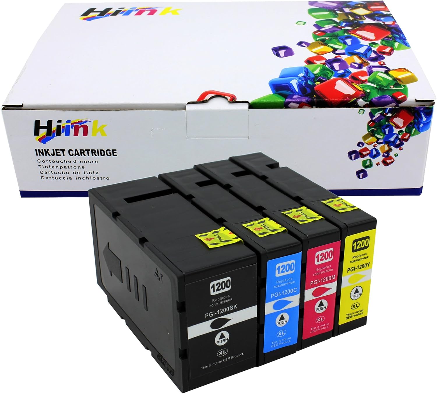 KIXUNY 1200XL Ink Cartridges For Canon MAXIFY MB2320 MB2720 MB2050 Printer, 4 Pack