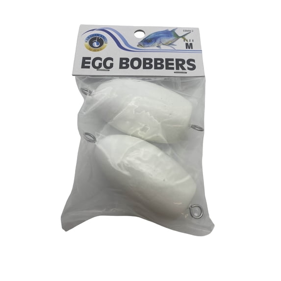 Izuo Brothers Medium White Egg Bobbers Fishing Floats, 2-pack