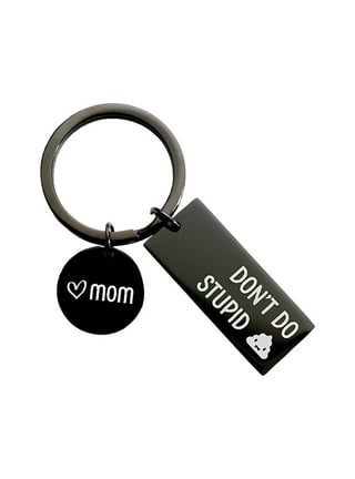 Dont Do Stupid Shit Love Mom Keychain / Don't Do Stupid Shit Love Dad  Keychain / Don't Do Stupid Shit / Wooden Keychain /funny Keychain 