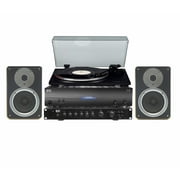 HI-FI AUDIO SYSTEM with 100 Watt Per Channel Amp with Premium Vinyl LP Turntable