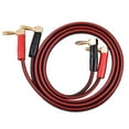 HIFI Pure Copper Speaker Cable Right Angle L Type Banana Plugs Line Wire Red & Black 1 Meter