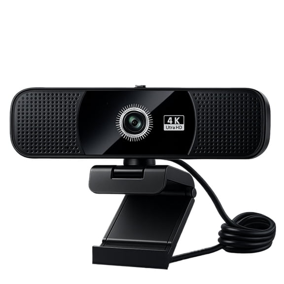HI-FI Stereo Speakers&Dual Noise-Canceling Mics|4K Ultra HD Autofocus Conference Webcam|Built-In Battery for Streaming&Meetings