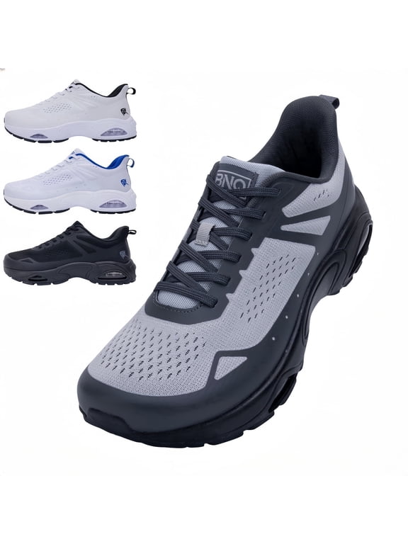 Men's Gray Wide Toe Box Orthotic Sneakers with Arch Support for Plantar Fasciitis Relief & All-Day Standing Comfort - US Size 13