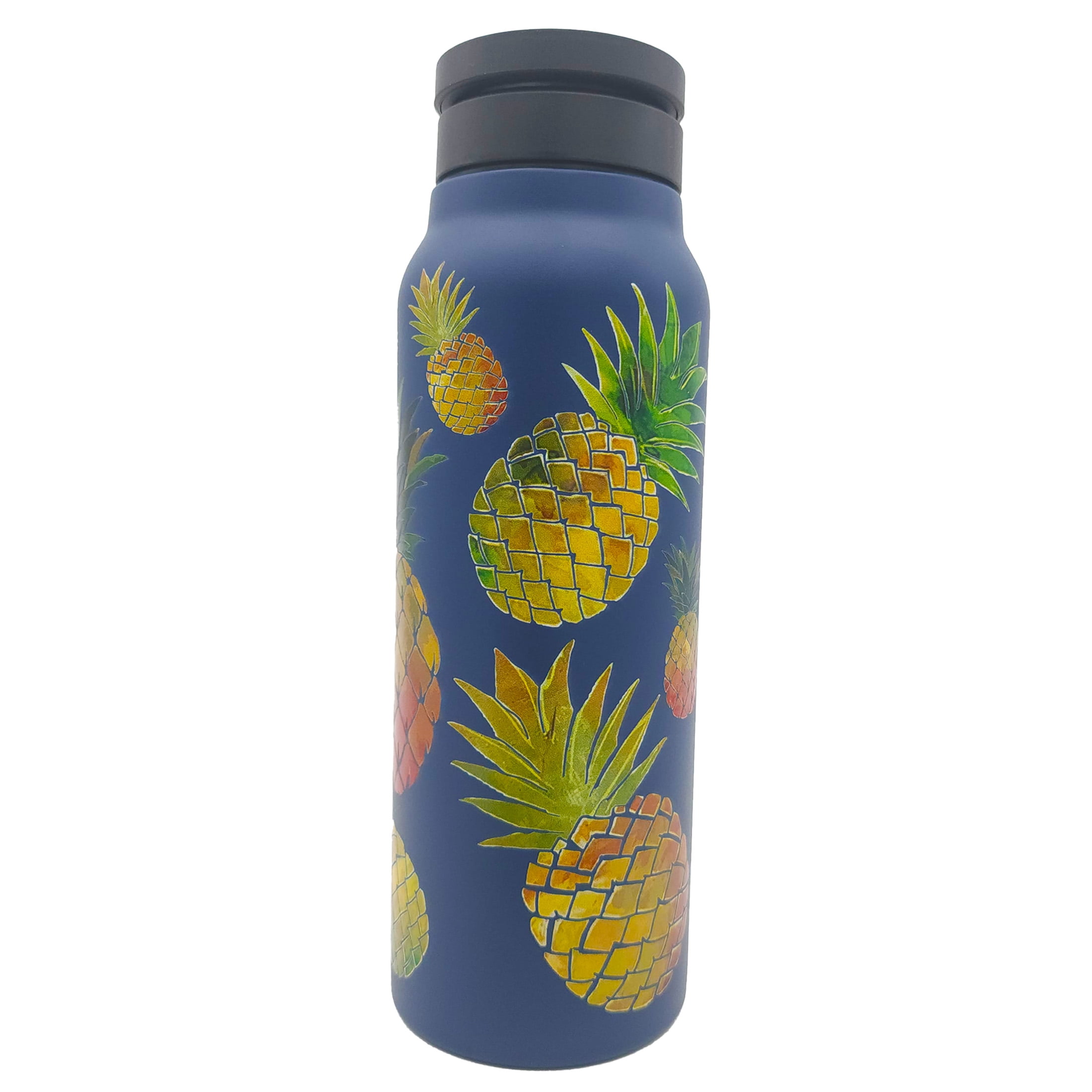 HI HPI Mag Bottle 24 oz Blue Hawaiian Pineapple Stainless Steel Phone Holder Travel Mug