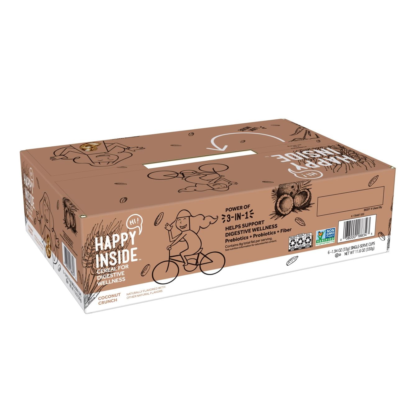 HI! Happy Inside Coconut Crunch Breakfast Cereal 11.6 oz 6 ct - Walmart.com