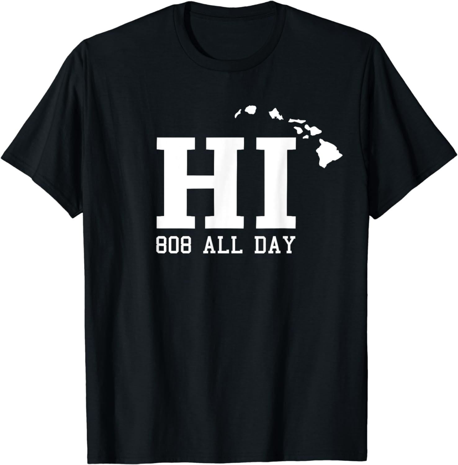HI Hawaii 808 All Day Hawaiian Vintage T Shirt Oahu Maui