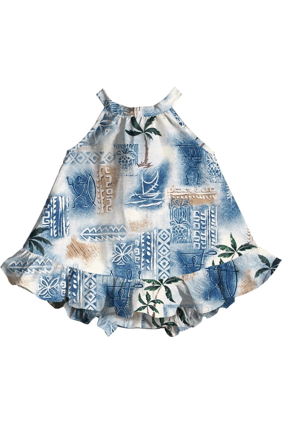 Infant Girl 2 Piece Cotton Sundress Cabana Set