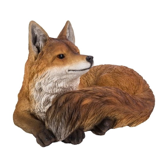 15.75" Fox Laying Down Outdoor Garden Statue