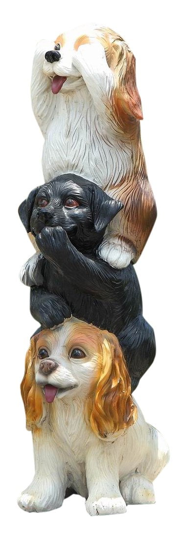 HI-LINE GIFT LTD. STACKED DOGS - HEAR, SEE & SPEAK NO EVIL