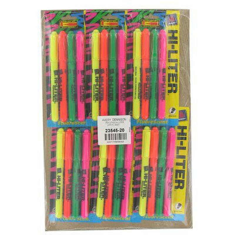 HI-LITER Pen Style, Chisel Tip, Assorted Colors, Pack of 4 (23545)