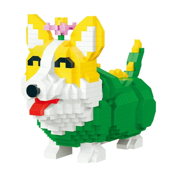 HI-REEKE Animal Micro Mini Building Block Set Corgi Dog Building Kit Toy for Kid Adult Multi Color